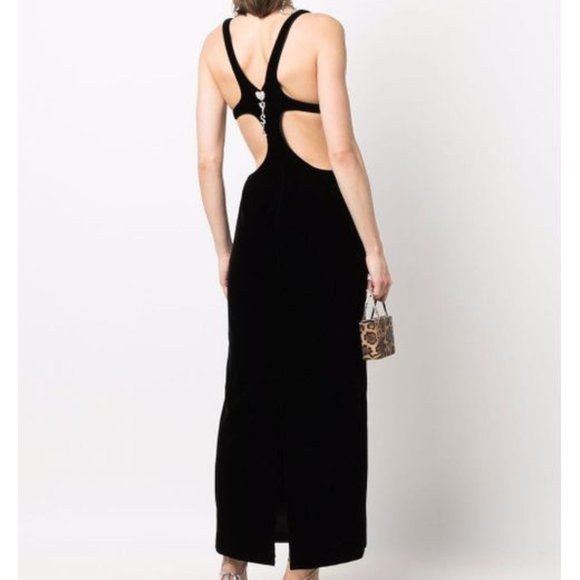 SAINT LAURENT  YSL Women's Black Cut-out Silk Dress size 4 FR 36 - Picture 2 of 16